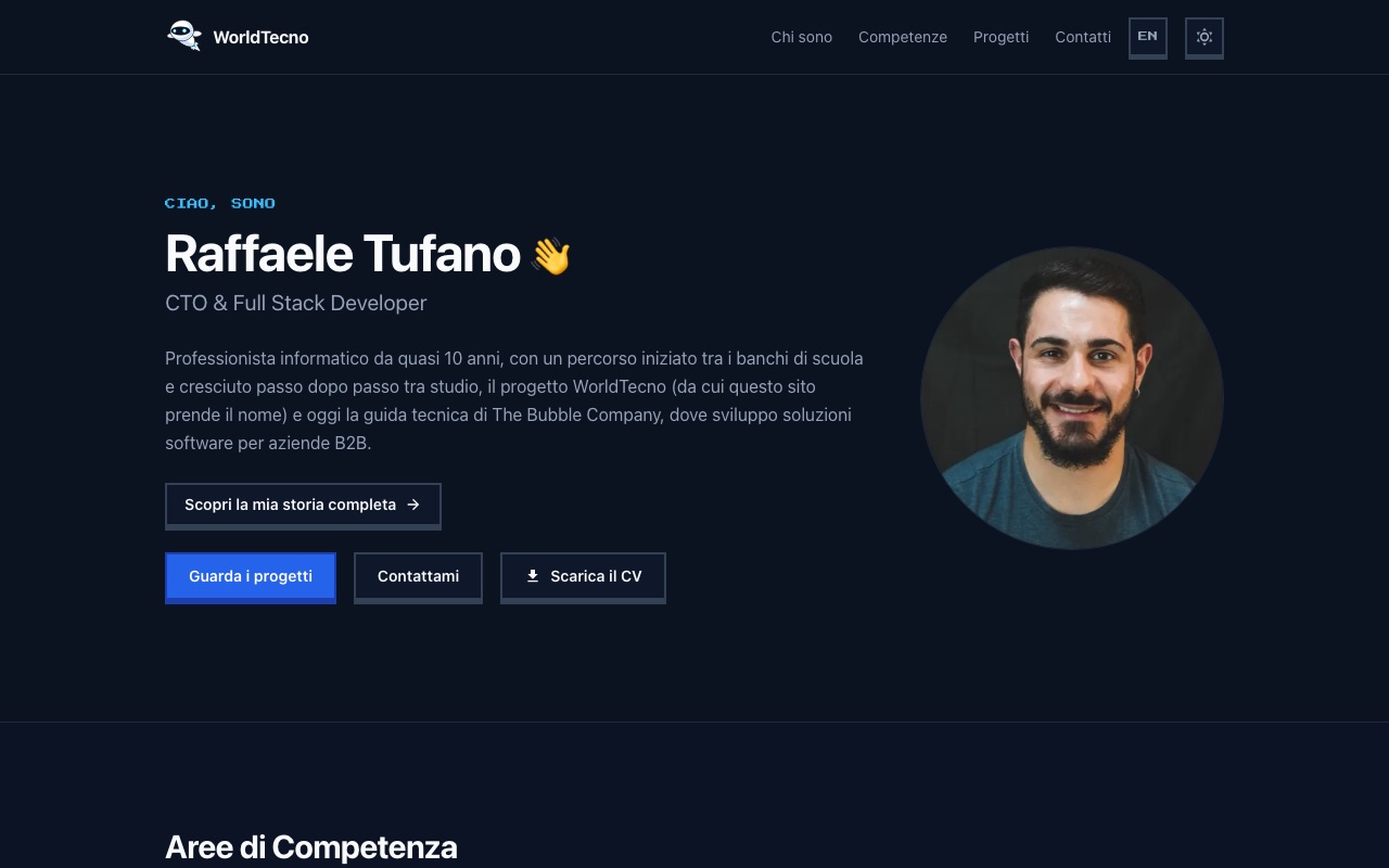 Sito web portfolio personale — WorldTecno